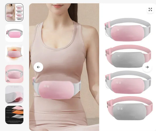 PERIOD CRAMP RELIEF BELT -Portable Menstrual Heating Pad, Heated Belly Belt for Menstrual Cramp Relief with 4 Heat Levels and 3 Modes, Electric Belt Massage for Women and Girls - Period Pain Electric Warming Belt Massager for Women-Massager